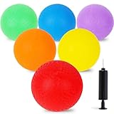 Shindel 6PCS Playground Ball with Air Pump, 5inch Inflatable Dodge Ball Colorful Handball Rubber Kickball No Sting Balls for Kids Ball Games Gym Camps Yoga Exercises Indoor Outdoor