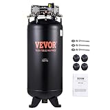 VEVOR 80 Gallon Air Compressor, 6.5HP 15.5SCFM@90 PSI, 2-Stage 145PSI Oil Free Stationary Air Compressor Tank, 86dB Quiet Compressor for Industrial Manufacturing, Construction Sites (3-Phase Power)