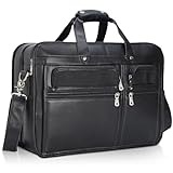 Polare 17'' Napa Leather Briefcase Laptop Attache Case Messenger Bag For Men Fits 15.6'' Laptop
