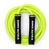 Elite Jumps Muay Thai 3.0 Weighted Jump Rope - Professionally Designed for High-Intensity Training - Muay Thai & MMA Fitness Jump Rope - Heavy PVC Jump Ropes for Fitness - Full Body Workout Jump Rope