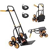 Oyoest Stair Climber Hand Truck Dolly,Heavy Duty Stair Climbing Cart 440 Lbs Capacity,2 in 1 Dolly Cart with Telescoping Handle,12.2' X 11.6' Nose Plate and 6 Rubber Wheels for Moving.