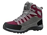 riemot Women's Hiking Boots - Waterproof Light Trekking Boots for Woman, Breathable Comfortable Winter WalkingTrailing Footwear Non Slip Ankle Boots Grey Wine 8 US / 39 EU