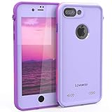 LOVE BEIDI iPhone 8 7 Plus Waterproof Case Cover Built-in Screen Protector Fully Sealed Life Shockproof Snowproof Underwater Protective Cases for iPhone iPhone 8 7 Plus 5.5' (Purple/Rose/Orchid)