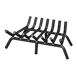 HYTXEN 24 inch Fireplace Grate Heavy Duty Solid Steel Indoor Chimney Hearth 3/4 Bar Fire Grates for Outdoor Kindling Tools Pit Wrought Iron Wood Stove Firewood Burning Rack Holder Black