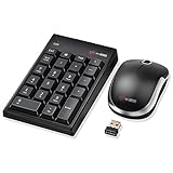 MCSaite Wireless Numeric Keypad & Mouse Combo - Use One Receiver Wireless Number Pad Keyboard and Mouse for Laptop Desktop