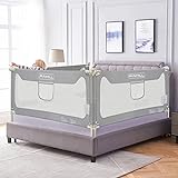 FAMILL Bed Rail for Toddlers, Upgrade Bed Guard Rail for Toddlers，Toddler Bed Rails for Twin Bed,Baby Bed Rail Guard, Bed Rails for Full Size Queen King Bed,(Grey,1 Piece, 78.7')