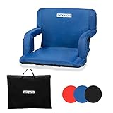 PEXMOR Extra Wide 25'' Stadium Seats for Bleachers with Back Support & Carrying Bag, Reclining Chair with Two Pockets for Drinks, Portable Padded Shoulder Straps, Armrests, Waterproof Anti-Slip Bottom