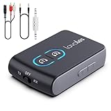 Lavales Bluetooth 5.3 Transmitter Receiver for TV Airplane to Wireless Headphones, Dual Link AptX Adaptive/LowLatency/HD Audio, 2-in-1 Bluetooth AUX Adapter for Home Stereo, Boat, Gym, MP3
