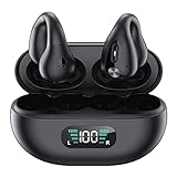 Ertuly Ear Clips Ear Buds Small Clip On Earbuds Ear Clip Bone Conduction Headphones Bluetooth for Android iPhone, Mini Light-Weight Wireless Open Ear Earbuds for Sports Running Cycling Workout, Black