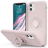 MOCCA for iPhone 11 Case with Ring Kickstand | Super Soft Microfiber Lining | Anti-Scratch Liquid Silicone Shock-Absorbing Case for iPhone 11 - Pink Sand