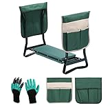 Upgraded Garden Kneeler and Seat with 2 Large Tool Pocket and Soft EVA Kneeling Pad ,Foldable Stool for Ease of Storage for Gardening Lovers - Sturdy and Lightweight