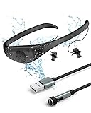 Tayogo Waterproof Mp3 Player for Swimming, 2nd Generation IPX8 8GB Swimming Headphones, Magnetic Charging, 20H Playing Time, Silicone Coated, Perfect for Surfing (no Bluetooth- Black