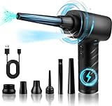 Compressed Air Duster, 3-Gear Adjustable 50000 RPM Electric Air Duster with LED Light, Good Alternative to Air Cans, Keyboard Cleaner 6000mAh Rechargeable Cordless Air Blower for Computer Keyboard Car