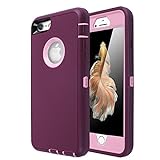 AICase iPhone 6 Case, iPhone 6S Case [Heavy Duty] Built-in Screen Protector Tough 3 in 1 Rugged Shorkproof Cover for Apple iPhone 6/6S (Pink/Purple)