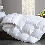 Cosybay Feather Comforter Filled with Feather & Down - All Season White Full Size Duvet Insert- Luxurious Hotel Bedding Comforters with 100% Cotton Cover - Full 82 x 86 Inch