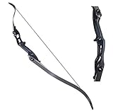 Toparchery Archery 56' Takedown Hunting 30lbs Recurve Bow Metal Riser Right Hand Black Longbow