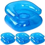 Silipull 4 Pcs 28 Inch Inflatable Chairs Blow up Chairs Inflatable Couch Novelty Blow up Couch Seat Waterproof PVC Air Sofa Couch for Kids Beach 90s Party Camping, Picnics Party Supplies(Blue)