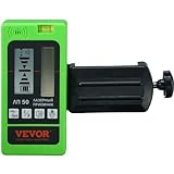 VEVOR Laser Receiver for Laser Level,200FT Working Range, Green Laser and Red Beam Detector for Pulsing Line Lasers, Adjustable Speaker & Dual LCD Display & Built-In Bubble Level, Clamp Included