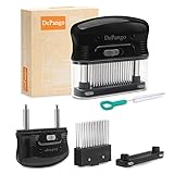 DePango Meat Tenderizer, Meat Needle Tenderizer Tool with 48 Blades Stainless Steel, Take-Apart Steak Tenderizer for Cleaning, Handheld Meat & Poultry Tenderizing Tool for Beef/Pork/Chicken