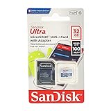 SanDisk Ultra 32GB MicroSDHC Class 10 UHS Memory Card Speed Up To 30MB/s With Adapter - SDSDQUA-032G-U46A [Old Version]