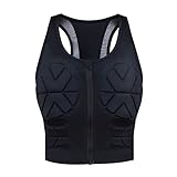 Zena Z1 Impact Vest for Women, Front Zip Padded Compression Vest for Contact Sports, Breast & Rib Protection, Lightweight, Non-Restrictive - X Small