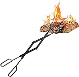 Log Grabber Fireplace Tongs Wood Fired Oven Tool Grill Camping Fire Pit Tool