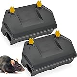 Rat Bait Station 2 Pack - Rodent Bait Station with Key Eliminates Rats Fast. Keeps Children and Pets Safe Indoor Outdoor (2 Pack) (Bait not Included)