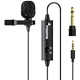 Lavalier Microphone, MAONO Clip on Lapel Mic with Omnidirectional Condenser for Podcasting, Recording, Vlogging, Compatible with iPhone, Android, Smartphone, DSLR, Camera, PC, Computer, Laptop, AU-100