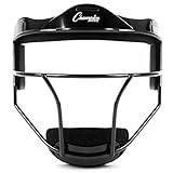Champion Sports Steel Softball Face Mask - Classic Fielders Masks for Adults - Durable Head Guards - Premium Sports Accessories for Indoors and Outdoors - Black