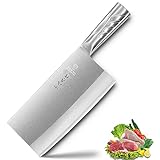SHI BA ZI ZUO Kitchen Knife 8 Inches Versatile Butcher Cleaver Chopper Knife Slicing Meat Chopping Bones for Home Kitchen and Restaurant