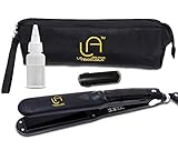 Le Angelique Professional Steam Hair Straightener - 2-in-1 Flat Iron Steamer - Silk Press for African American Hair Styling | Home & Salon Use | Ceramic Tourmaline Plates - Steam and Temp Control