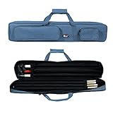 GSE 3x4 Soft Pool Cue Case Billiard Pool Cue Stick Carrying Bag- Holds 3 Butts and 4 Shafts, Billiard Cue Cases, Billiards Accessories (Blue)