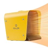 ISILER 1500W Portable Ceramic Electric Space Heater - Adjustable Thermostat, Tip-Over and Overheat Protection - For Home, Office, Garage - ETL Certified