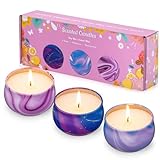 Hausware 3 Pack Scented Candles, 2.5 oz Aromatherapy Candles with Floral Scents,Soy Candles Set with 72H Burning Time,Ideal Gift for Womens(Lemon+Sage+Peony&Cherry Blossom)