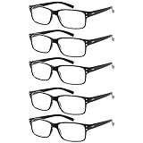 NORPERWIS Reading Glasses 5 Pairs Quality Readers Spring Hinge Glasses for Reading for Men and Women (5 Pack Black, 2.50)