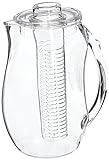 Innovative Living Fruit Jug, High-Grade Acrylic Infusion Pitcher for Iced Tea, Juice, Beverages, Water, Clear