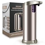 Automatic Soap Dispenser Kitchen, 3 Levels Adjustable Hand Soap Dispenser, Stainless Steel Dish Soap Dispenser Compatible with Almost All Soap, Liquid Soap Pump for Bathroom and Kitchen