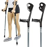 Vive Forearm Crutches (Pair) - Lightweight Arm Cuff Crutch - Adjustable, Ergonomic, Heavy Duty for Standard and Tall Adults - Comfortable on Wrist - Molded, Non Skid Replaceable Rubber Tips