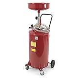 ARKSEN 20 Gallon Waste Oil Change Tank, Portable Air Operated Fluid Drain Disposal with Adjustable Height, Heavy Duty Construction with Wheels, Automotive - Red
