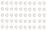 Ruwado 50 Pcs Hollow Heart Shape Charms Silver Metal Tiny Love Pendants for DIY Jewelry Finding Making Necklace Keychain Key Ring Bracelet Making Bulk (Rose Gold)