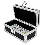 Lockable Cash Box, Aluminium Alloy Money Box for Cash, Money Holder, Cash Organizer, Single Row Currency Tray, Money Storage Box, Money Organizer for Cash