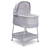 Simmons Kids Elite Hands-Free Auto-Glide Bedside Bassinet - Portable Crib Features Silent, Smooth Gliding Motion That Soothes Baby, Basketweave