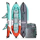 BOTE Zeppelin Aero 12 FT Inflatable Kayak Package Customizable for 1 Single Rider and 2 Person Tandem Rider Blow Up Family Friendly Fishing Hunting Multiple Colors