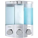 Better Living Products 76344-1 Euro Series TRIO 3-Chamber Soap and Shower Dispenser, Chrome