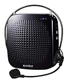 SHIDU Voice Amplifier with Wired Headset Microphone Mini Loudspeaker,Waistband, 15W Rechargwable PA System amp for Teachers,Coaches,Training,Presentation,Tour Guide,Fitness (S511)
