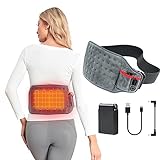 Vofuoti Cordless Heating Pad, Portable Heated Pad with Battery and 3 Heat Settings for Back Pain Relief, Abdomen Cramps