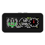 Car Inclinmeter Level Tilt Meter, Digital HUD GPS Speed Slope Meter, Real-timie Speed, Vehicle tilt/Pitch Angle, Battery Voltage with HD LCD Display for Off-Road Vehicle