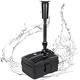 Anbull Pond Filter Fountain Pump, 660GPH 110V/50W Submersible Water Pump for Outdoor Ponds, All-in-One Pond Filter System with 5W UV-C Lamp for Clearing Pond Garden Fish Tank Aquarium