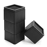 MEETWARM 3 inch Bed Risers Heavy Duty Furniture Risers Stackable Platform Blocks for Dorm Couch Bed Sofa Chair Table (Black), Set of 4