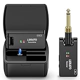 LEKATO Wireless Guitar System with Charging Box Rechargeable Wireless Guitar Transmitter Receiver 2.4Ghz Wireless Audio System for Electric Guitar Bass (WS-100)